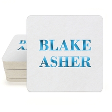 Two Bold Names Square Coasters