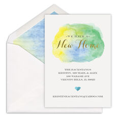 Watercolor New Home Moving Announcements