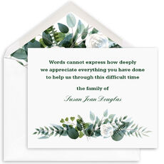 Laurel Bouquet Flat Sympathy Cards
