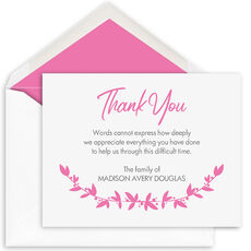 Laurel Thank You Flat Sympathy Cards
