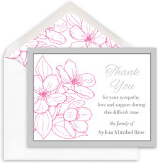 Floral Frame Flat Sympathy Cards