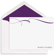 Elegant Top Flourish Flat Note Cards