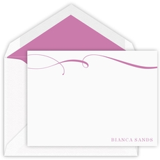 Elegant Top Flourish Flat Note Cards - Letterpress