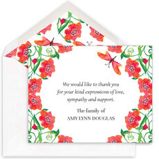 Poppy Garden Flat Sympathy Cards