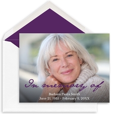 In Memory Of Photo Folded Sympathy Cards