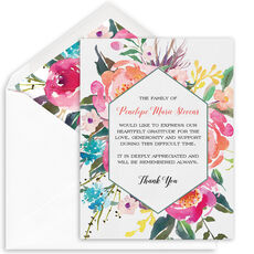 Peony Framed Folded Sympathy Cards
