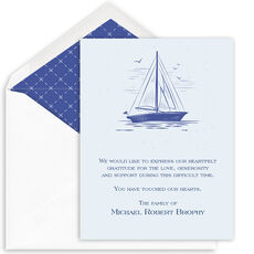 Peaceful Sailboat Folded Sympathy Cards