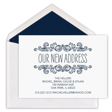 Woodcut Scroll Moving Announcements - Raised Ink