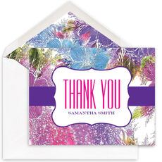 Purple Pansy Thank You Folded Note Cards