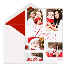 Peace Love Joy Flat Holiday Photo Cards