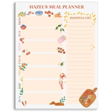 Personalized Watercolor Foods Meal Planner