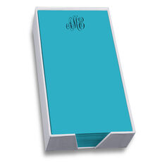 Monogram List on Colored Stock with White Paperboard Holder