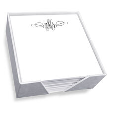 Sienna Monogram Memo Square with White Paperboard Holder
