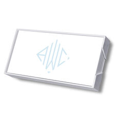 Diamond Watercolor Monogram Mini List with White Paperboard Holder