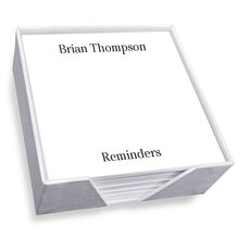 Professional Memo Square with White Paperboard Holder