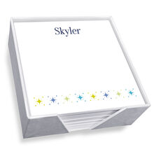 Fun Stars Memo Square with White Paperboard Holder