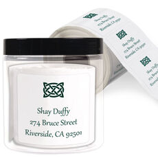 Celtic Knot Square Address Labels in a Jar