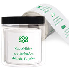 Celtic Love Knot Square Address Labels in a Jar