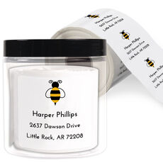 Bumble Bee Square Address Labels in a Jar