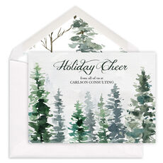 Winter Trees Flat Holiday Cards