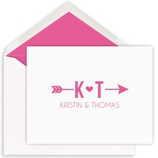 Cupid's Arrow Folded Note Cards - Letterpress