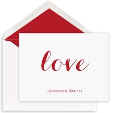 Love Folded Note Cards - Raised Ink