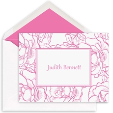 Floral Woodcut Folded Note Cards