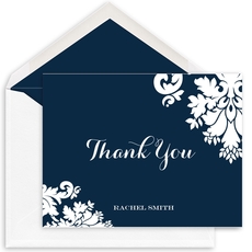 Damask Thank You Folded Note Cards
