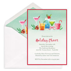 Watercolor Holiday Cocktail Invitations