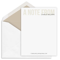 Bold A Note From Flat Note Cards