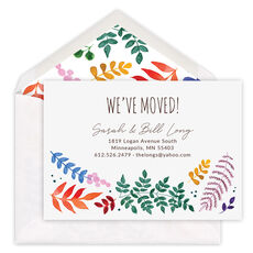 Watercolor Botanicals Moving Announcements