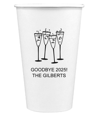 2026 New Years Glasses Paper Coffee Cups