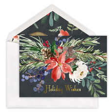 Holiday Wishes Enhanced Foil Folded Holiday Cards