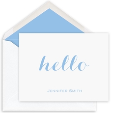 Hello Folded Note Cards - Raised Ink