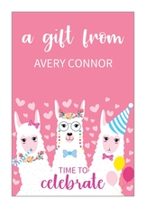 Party Llamas Vertical Gift Stickers