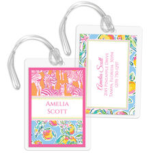 Zebra and Peaches Luggage Tags