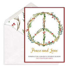 Holiday Peace Flat Foil Holiday Cards