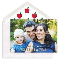 Sweet New Year Foil Photo Jewish New Year Cards