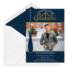 Foil Tassel Photo Graduation Announcements