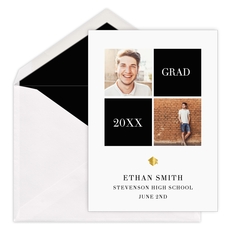 Block Foil Graduation Photo Announcements