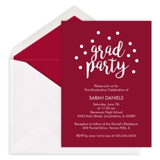 Grad Party Confetti Dot Invitations
