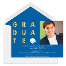Foil Block Graduate Photo Invitations
