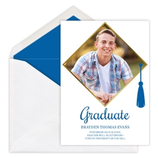 Foil Grad Cap Photo Graduation Announcements