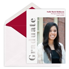 Foil Bold Graduate Photo Invitations
