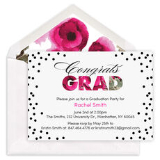 Floral Confetti Graduation Invitations