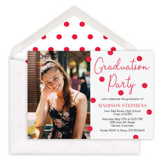 Dotted Photo Graduation Invitations