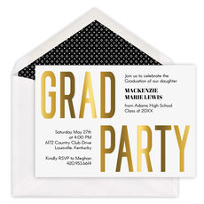 Foil Grad Party Invitations