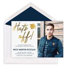 Foil Hats Off Photo Invitations