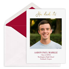 Foil They Did It Multi Photo Graduation Invitations