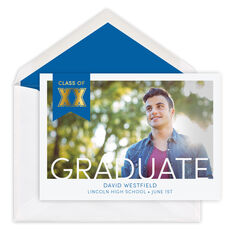 Foil Ribbon Graduation Photo Announcements